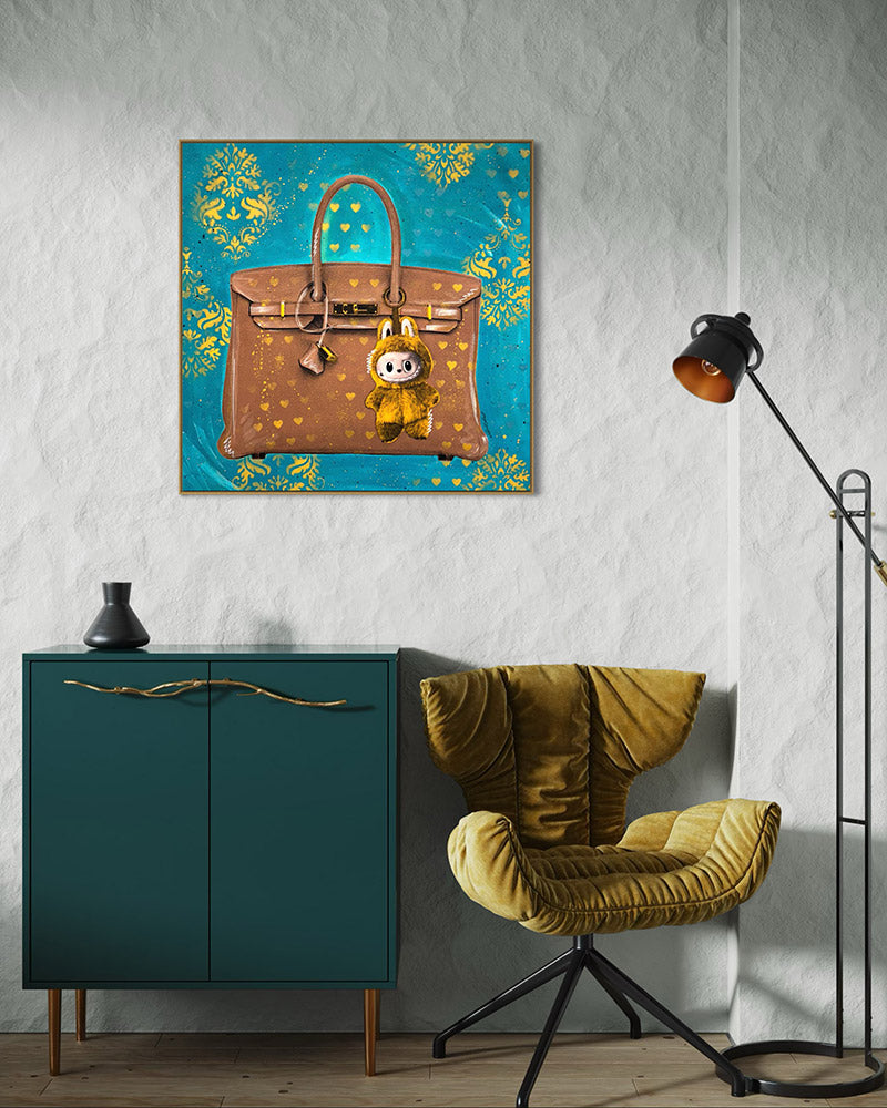 Silvio Alino - BIRKIN LABUBU (Turquoise /Yellow)